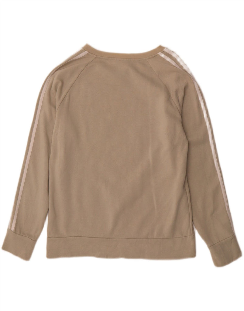ADIDAS Womens Sweatshirt Jumper UK 16/18 Large Beige Cotton Vintage Adidas and Second-Hand Adidas from Messina Hembry 