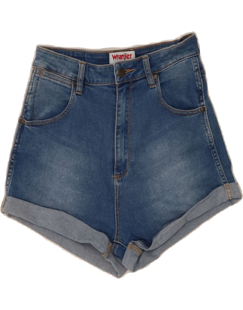 WRANGLER Womens High Waist Denim Shorts Small W26 Blue Cotton Vintage Wrangler and Second-Hand Wrangler from Messina Hembry 