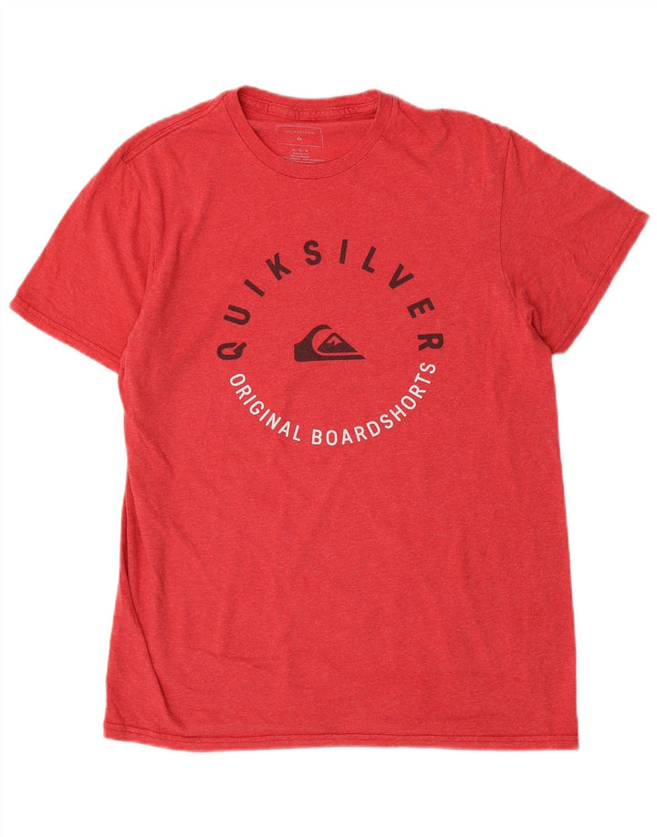 Quiksilver Mens Regular Fit Graphic T-Shirt Top Medium Red Cotton