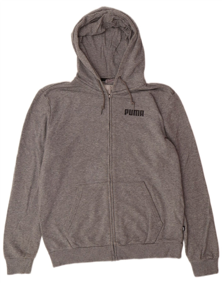 PUMA Mens Zip Hoodie Sweater Medium Grey Cotton