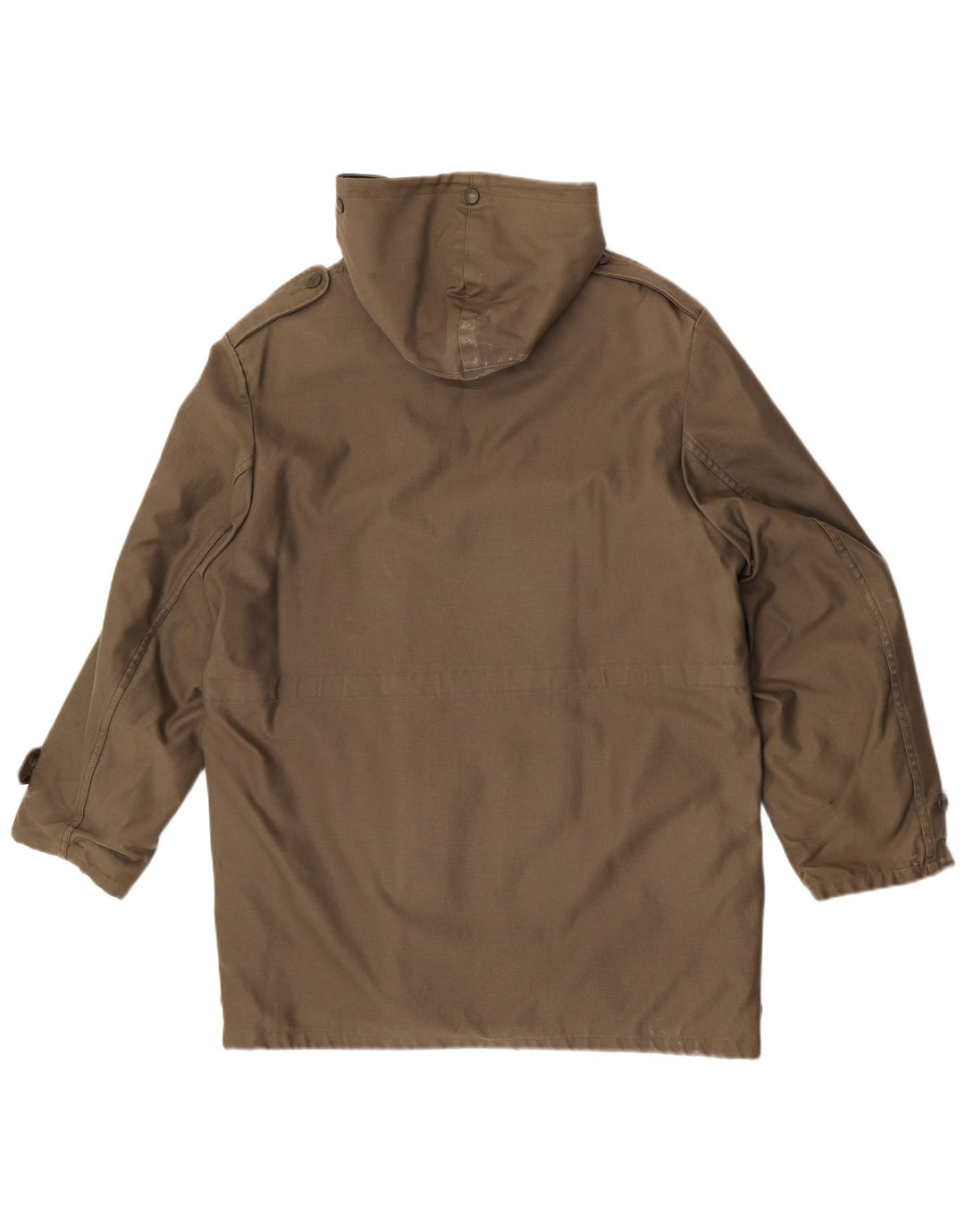 Vintage Mens Hooded Parka Jacket IT 52 XL Khaki Polyacrylic