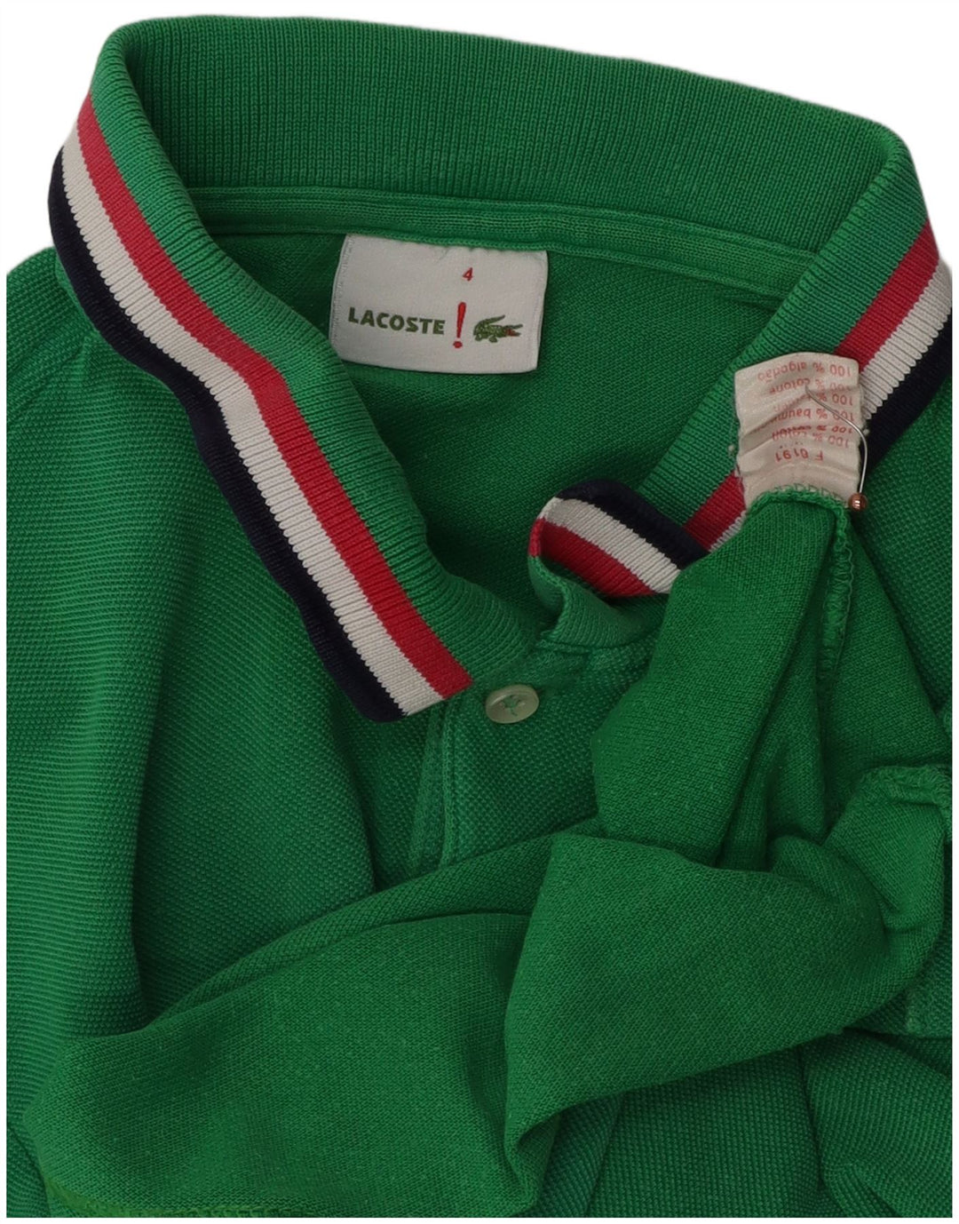 LACOSTE Mens Polo Shirt Size 4 Medium Green Cotton