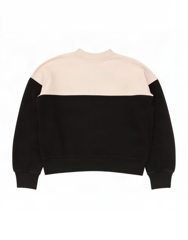 Champion Womens Oversized Sweatshirt Jumper UK 14 Medium Black Colourblock