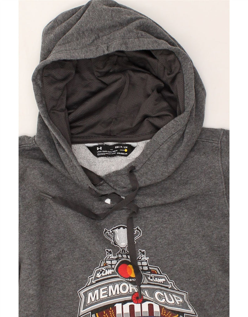 UNDER ARMOUR Womens Cold Gear Graphic Hoodie Jumper UK 10 Small Grey | Vintage Under Armour | Thrift | Second-Hand Under Armour | Used Clothing | Messina Hembry 