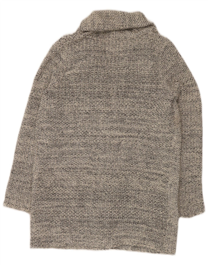 Zara Womens Open Cardigan Sweater UK 14 Medium Grey Flecked
