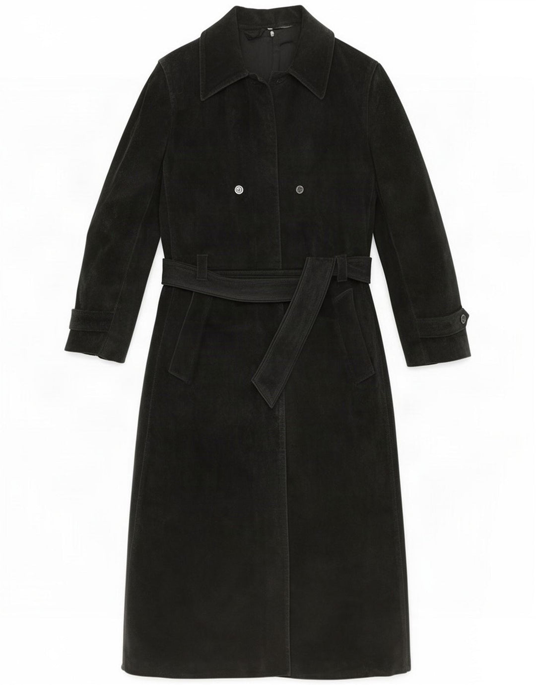 Gimo's Womens Suede Overcoat IT 46 Large Black
