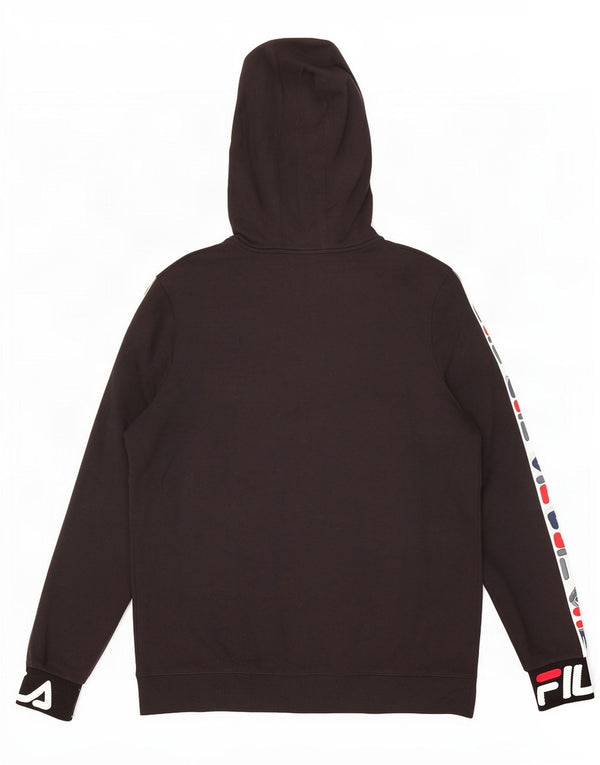 Fila Mens Graphic Hoodie Jumper 3XL Black Cotton