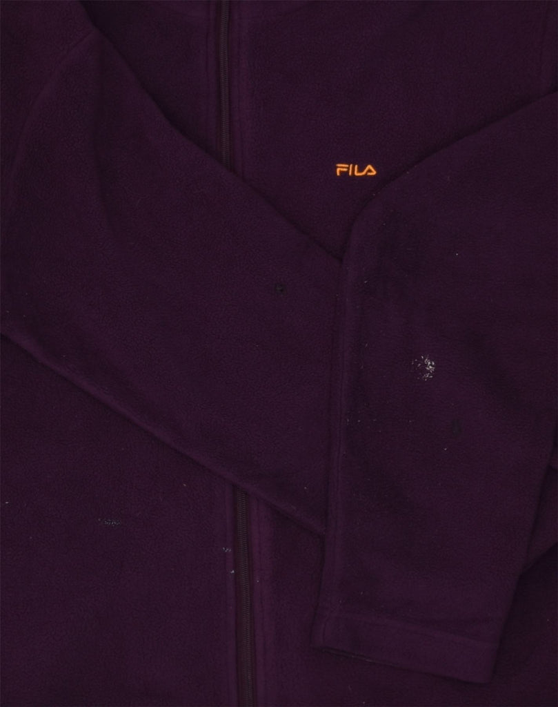 FILA Womens Fleece Jacket UK 14 Large Purple Polyester | Vintage Fila | Thrift | Second-Hand Fila | Used Clothing | Messina Hembry 