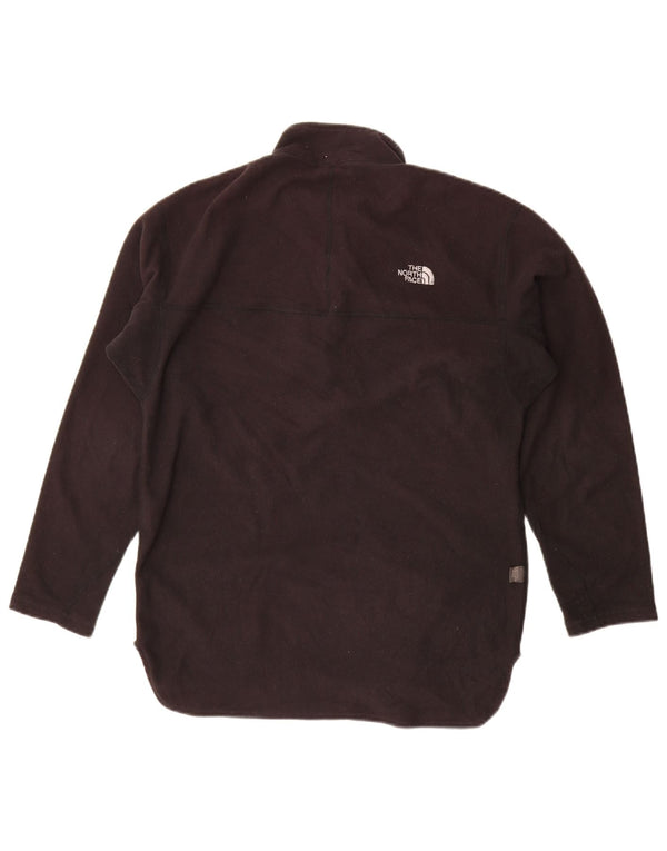 The North Face Womens Zip Neck Fleece Jumper UK 14 Medium Black Polyester