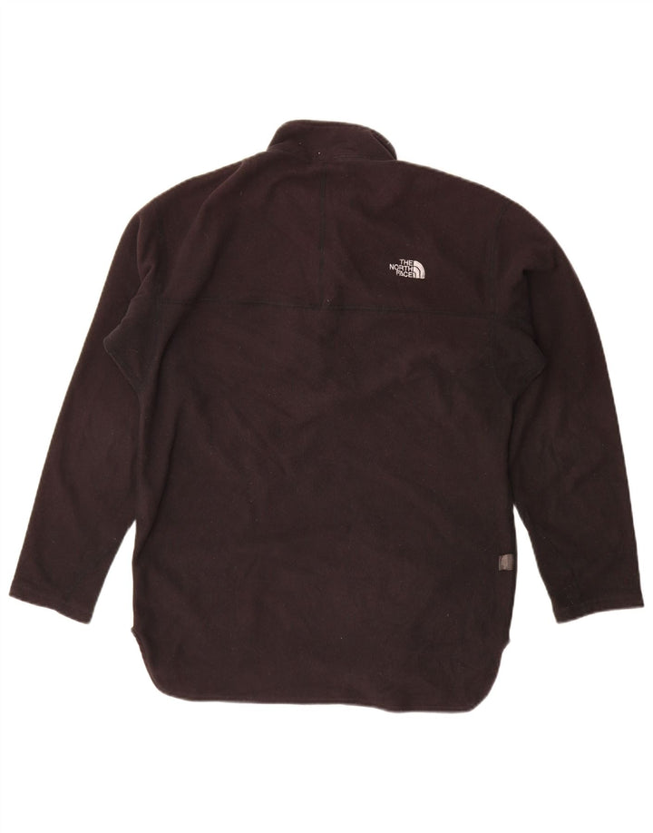 The North Face Womens Zip Neck Fleece Jumper UK 14 Medium Black Polyester