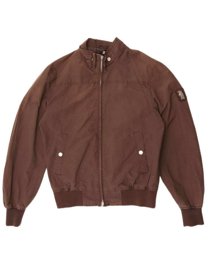 Refrigue Mens Bomber Jacket UK 40 Large Brown Nylon