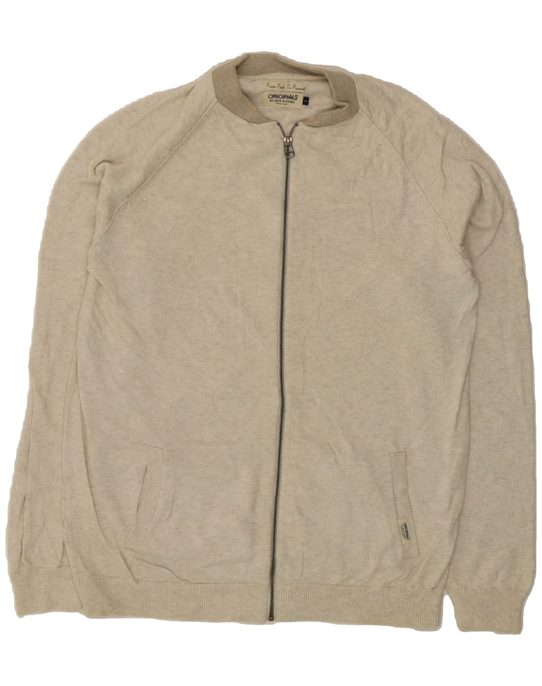 JACK & JONES Mens Cardigan Sweater Large Grey Cotton Vintage Jack & Jones and Second-Hand Jack & Jones from Messina Hembry 