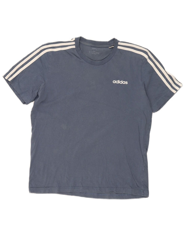 Adidas Mens T-Shirt Top Large Blue Cotton