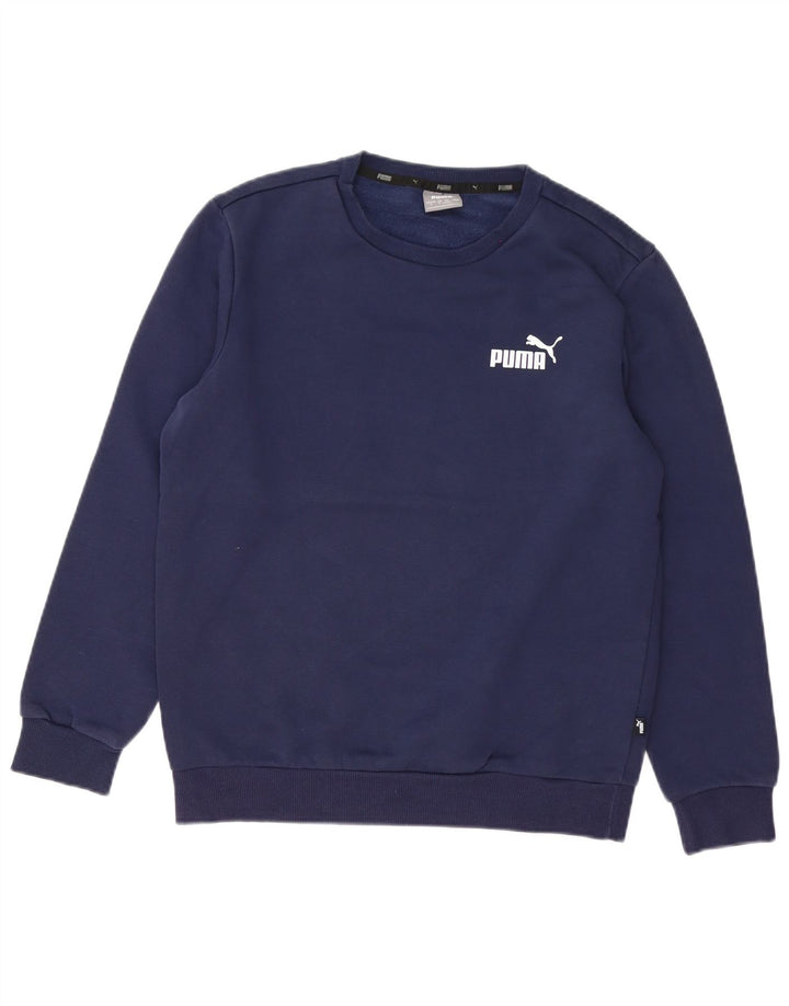 Puma Mens Sweatshirt Jumper Small Navy Blue Cotton
