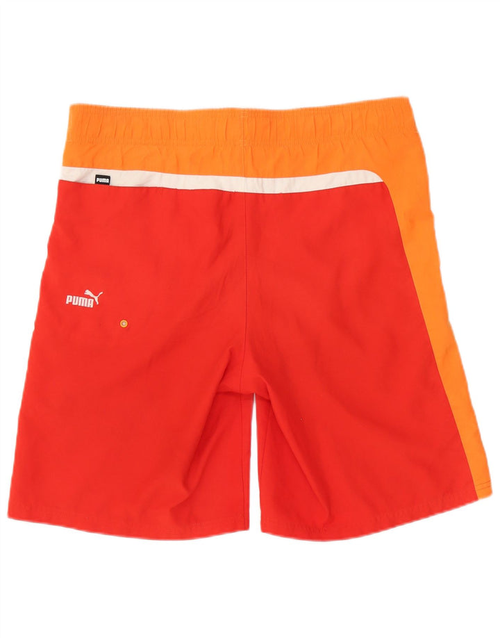 Puma Mens Graphic Swimming Shorts Medium  Red Colourblock