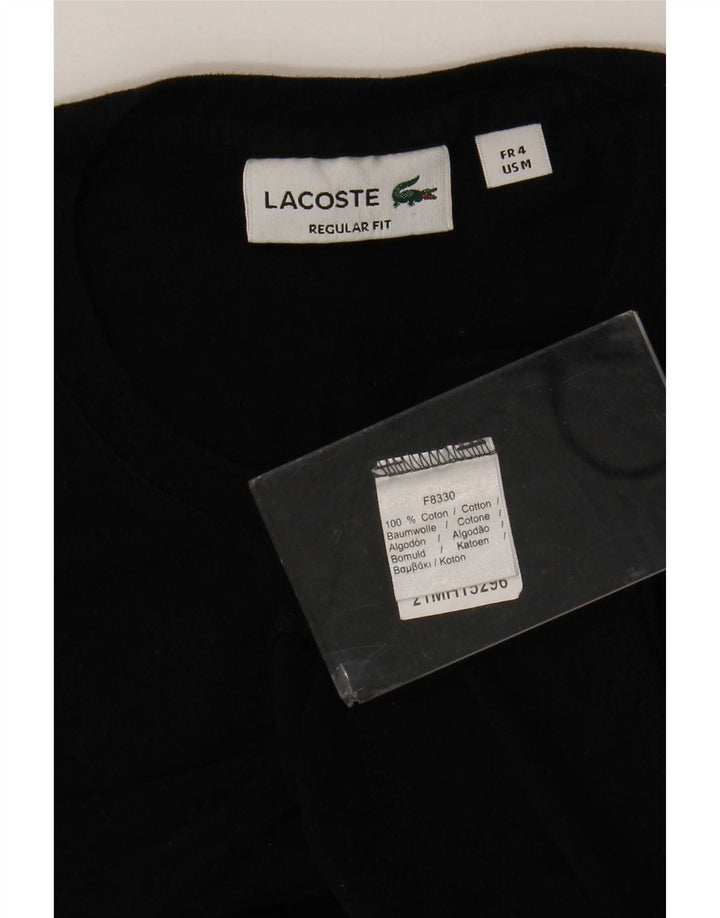 Lacoste Mens Regular Fit T-Shirt Top Size 4 Medium Black Cotton