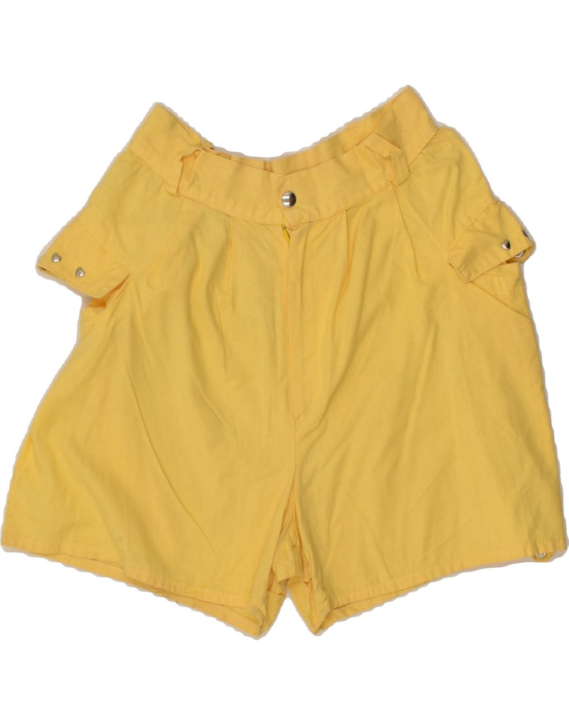 VINTAGE Womens High Waist Casual Shorts IT 40 Small W24  Yellow Cotton | Vintage Vintage | Thrift | Second-Hand Vintage | Used Clothing | Messina Hembry 