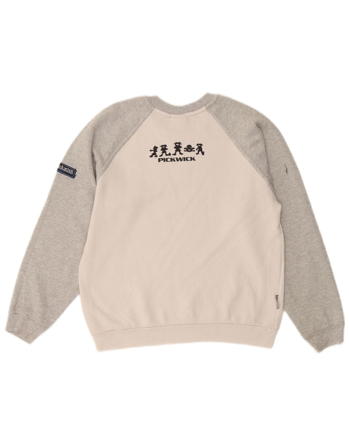 PICKWICK Womens Graphic Sweatshirt Jumper UK 14 Medium White Colourblock