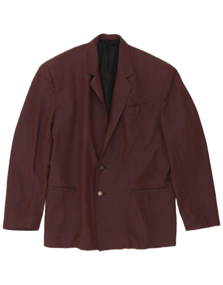Vintage Mens 2 Button Blazer Jacket IT 48 Medium Burgundy