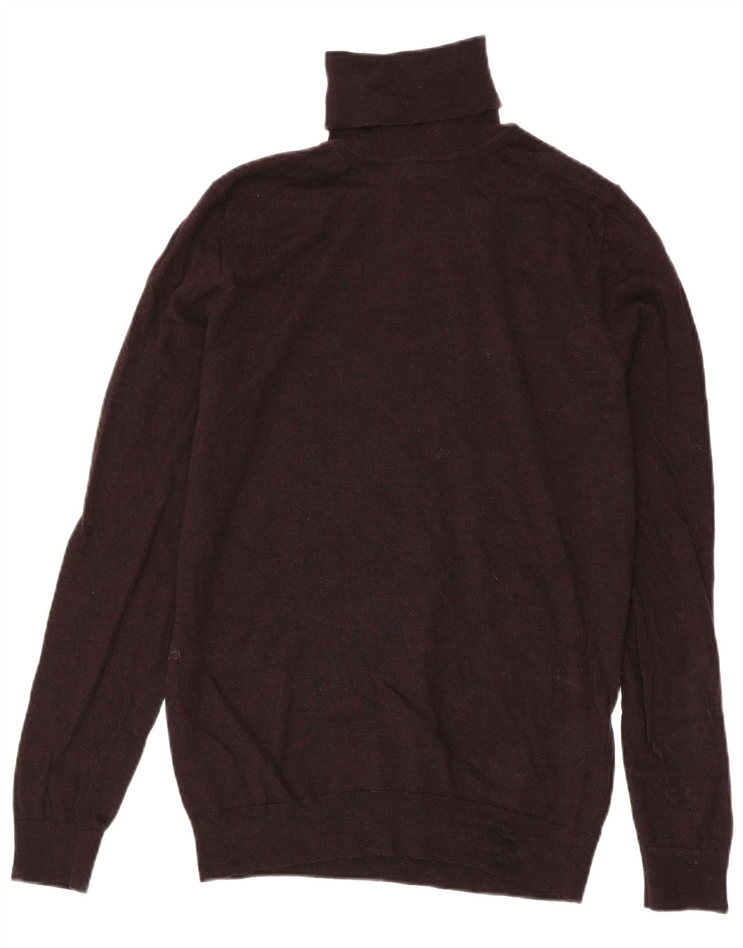 Reiss Mens Roll Neck Jumper Sweater Medium Burgundy Wool