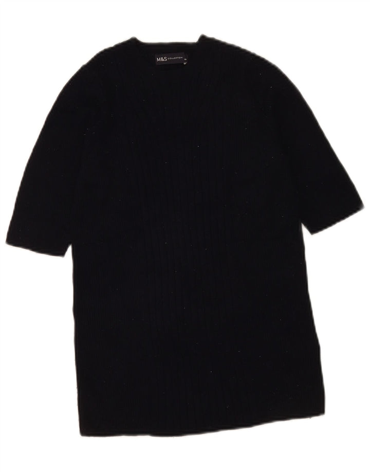 Marks & Spencer Womens Boat Neck Jumper Sweater UK 12 Medium Navy Blue