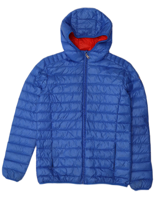 GUESS Boys Hooded Padded Jacket 15-16 Years Blue Polyamide