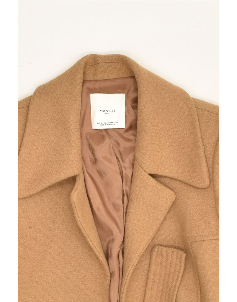 MANGO Womens Overcoat UK 8 Small Beige | Vintage Mango | Thrift | Second-Hand Mango | Used Clothing | Messina Hembry 