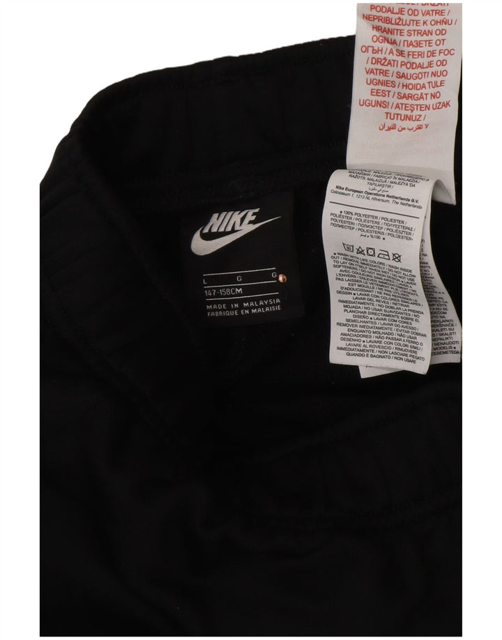 NIKE Boys Tracksuit Trousers Joggers 12-13 Years Large  Black Polyester