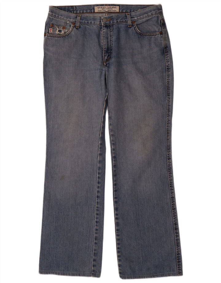 Guess Mens Distressed Straight Jeans W34 L31 Blue