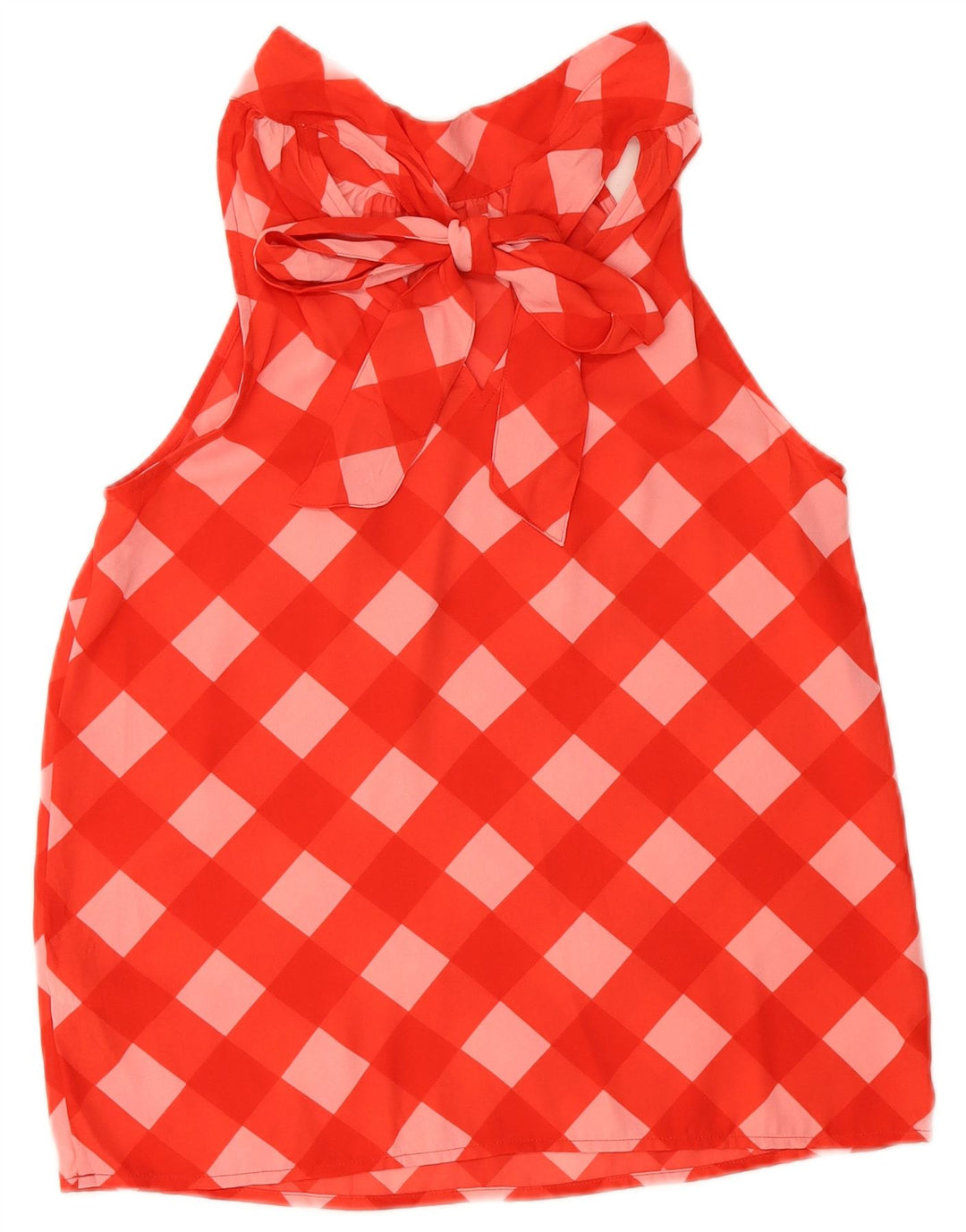 J. Crew Womens Bow Tie Halter Top US 00 2XS Red Gingham Polyester