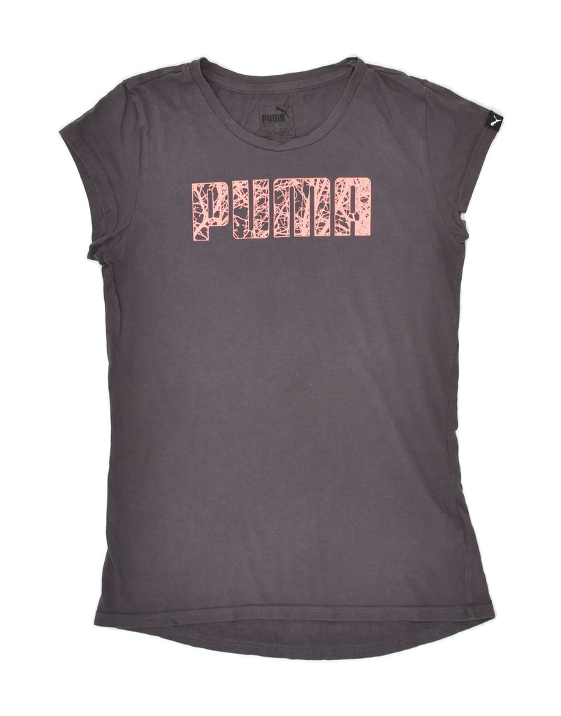 PUMA Girls Graphic T-Shirt Top 13-14 Years Grey Cotton Vintage Puma and Second-Hand Puma from Messina Hembry 