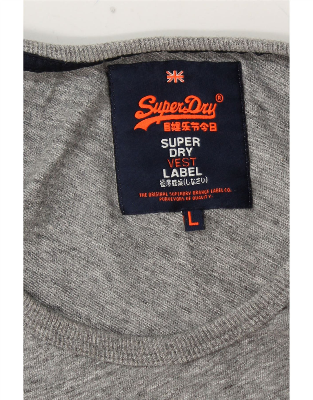 SUPERDRY Mens Graphic Vest Top Large Grey Colourblock