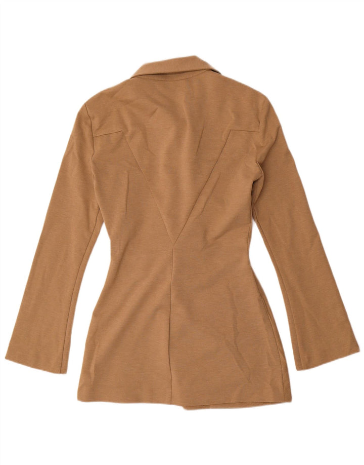 Zara Womens Shirt Blouse UK 10 Small Brown Polyester