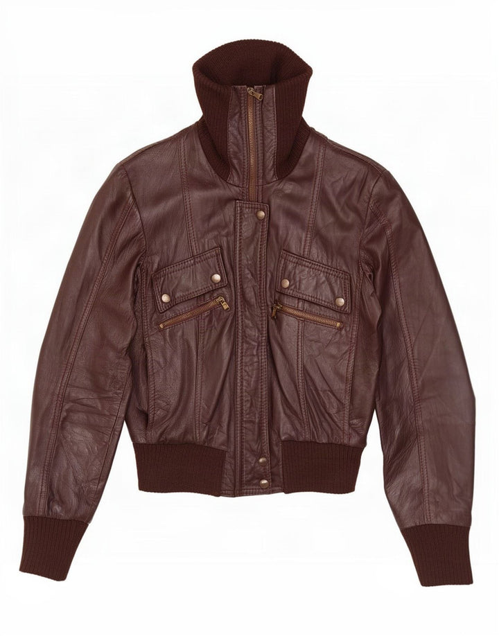 Together Mens Leather Jacket IT 44 Medium Brown