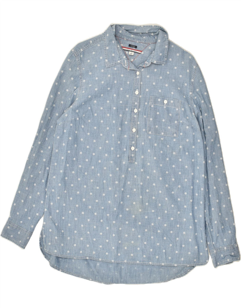 TOMMY HILFIGER Womens Pullover Shirt UK 16 Large Blue Polka Dot Cotton Vintage Tommy Hilfiger and Second-Hand Tommy Hilfiger from Messina Hembry 