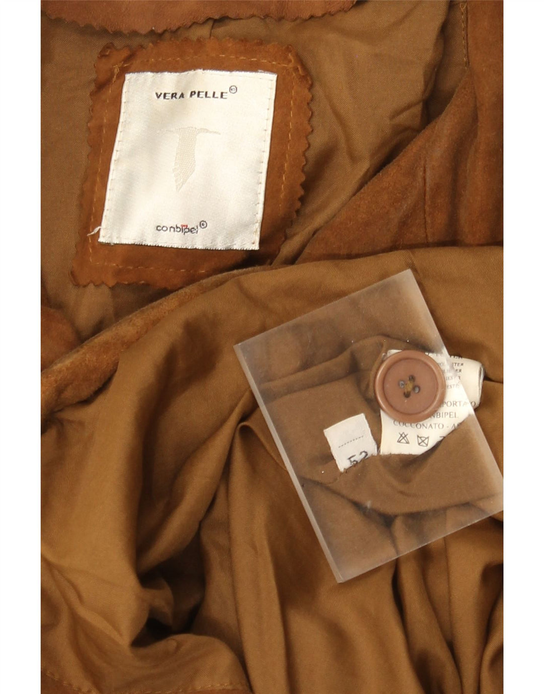 Conbipel Mens Suede Jacket IT 52 Large Beige Leather