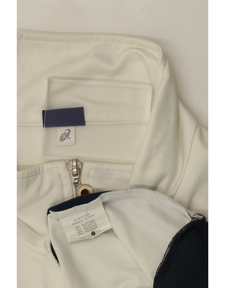 Asics Mens Tracksuit Top Jacket XL White Colourblock Polyester