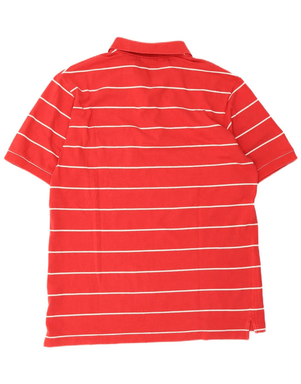 Conte of Florence Mens Slim Fit Polo Shirt 2XL Red Striped Cotton