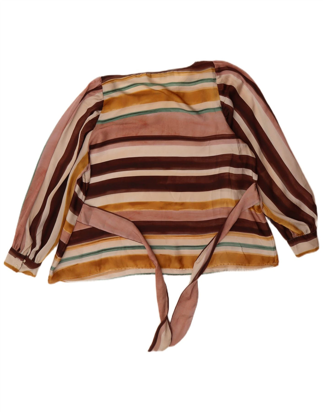 Zara Womens Long Sleeve Blouse Top UK 18 XL Multicoloured Striped