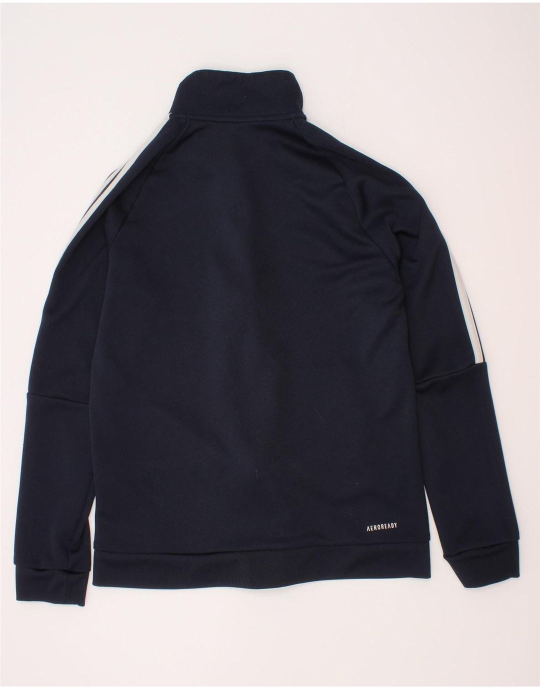 Adidas Boys Aeroready Tracksuit Top Jacket 11-12 Years Navy Blue Polyester