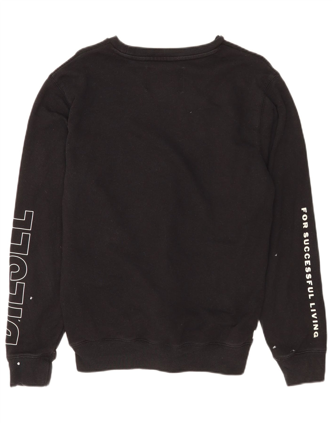 Diesel Womens Graphic Sweatshirt Jumper UK 14 Medium Black Cotton