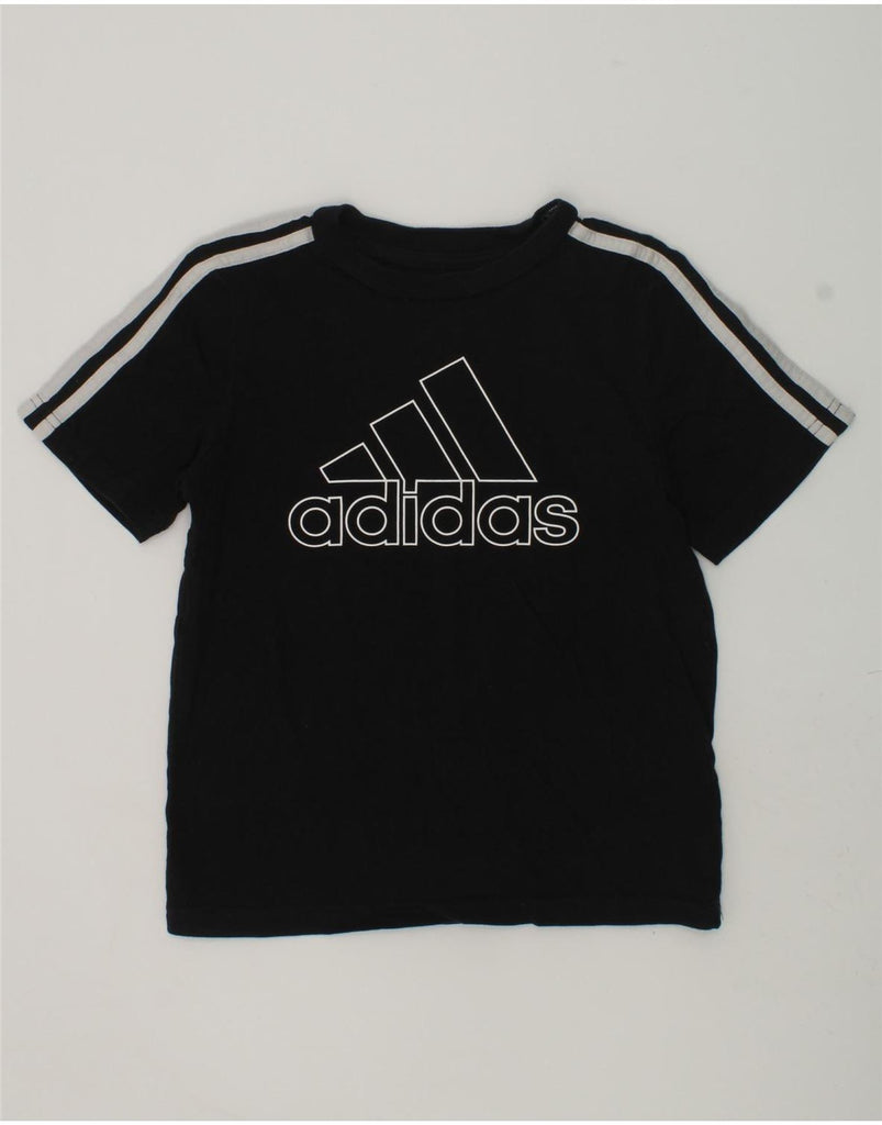 ADIDAS Boys Graphic T-Shirt Top 5-6 Years Black Cotton | Vintage Adidas | Thrift | Second-Hand Adidas | Used Clothing | Messina Hembry 