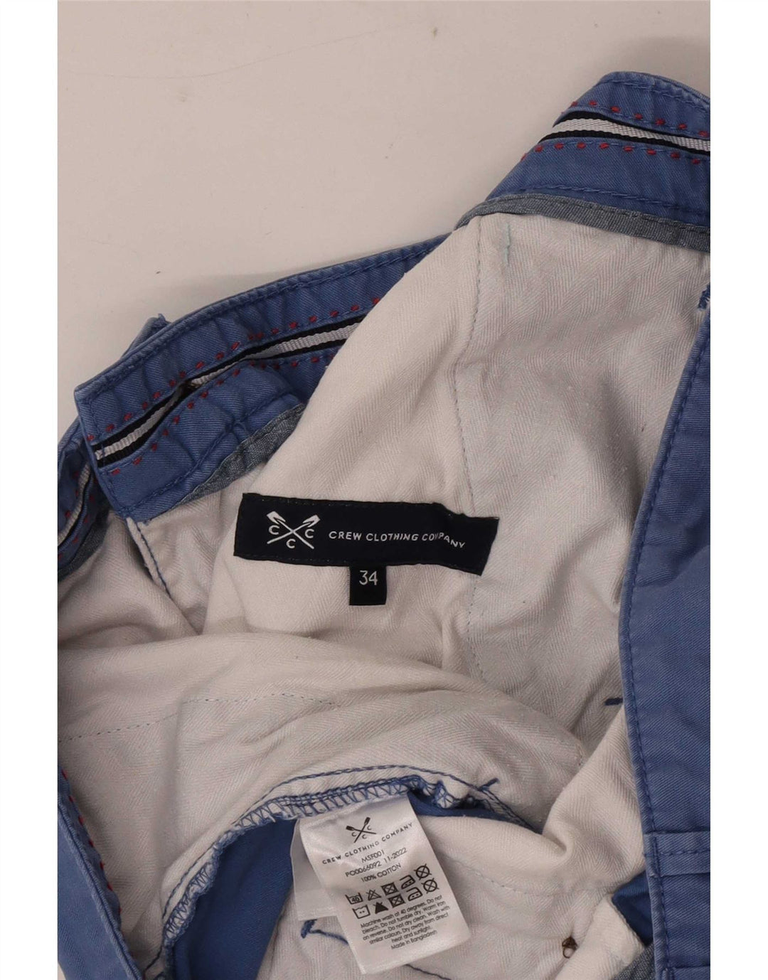 Crew Clothing Mens Chino Shorts W34 Large Blue Cotton