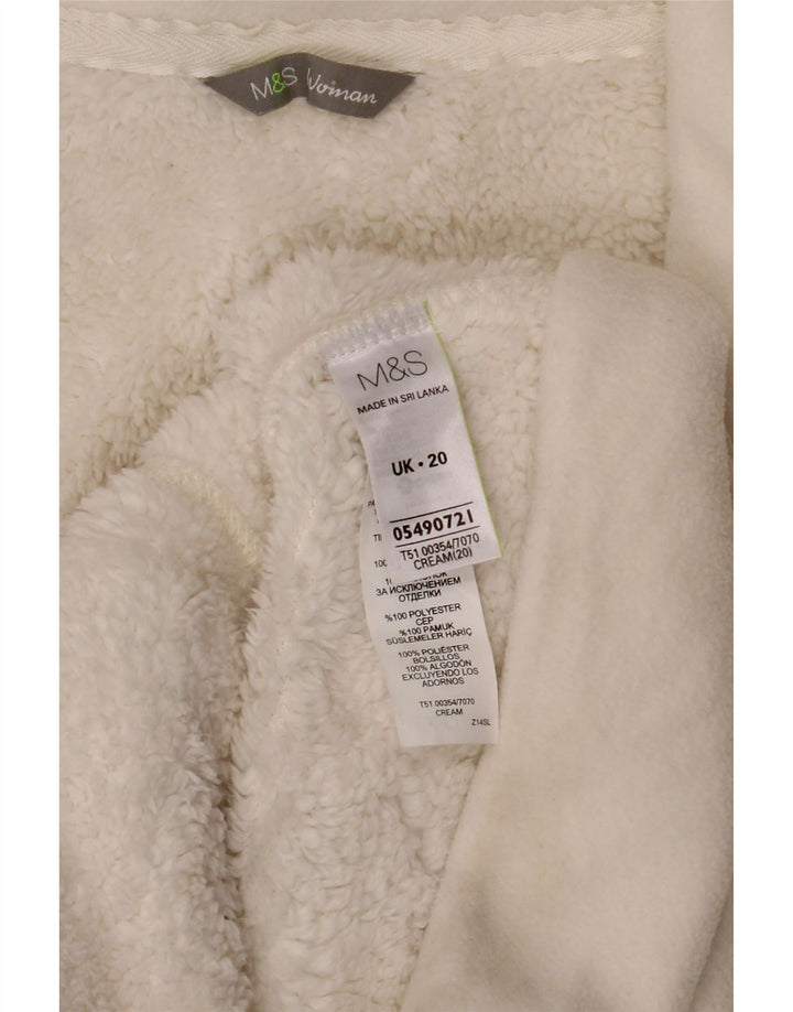 Marks & Spencer Womens Fleece Jacket UK 20 2XL White Cotton