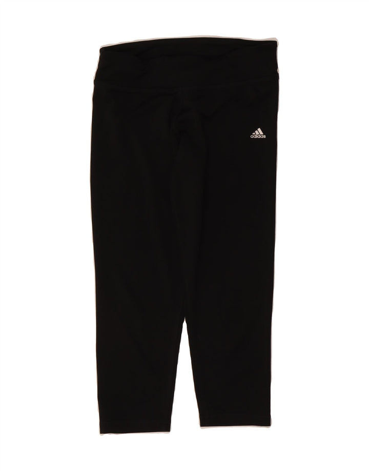 ADIDAS Womens Climalite Capri Leggings UK 8/10 Small Black Polyester Vintage Adidas and Second-Hand Adidas from Messina Hembry 