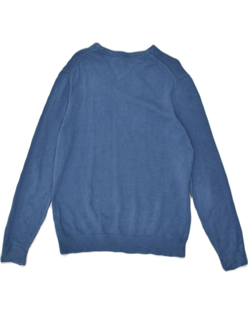 TOMMY HILFIGER Mens Crew Neck Jumper Sweater Medium Blue | Vintage Tommy Hilfiger | Thrift | Second-Hand Tommy Hilfiger | Used Clothing | Messina Hembry 