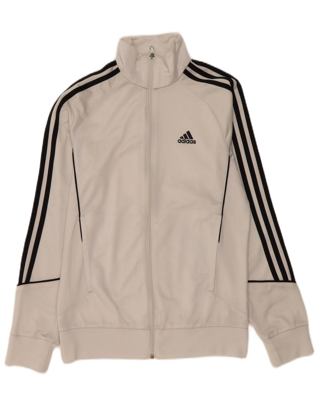 Adidas Mens Tracksuit Top Jacket UK 36/38 Small White Polyester