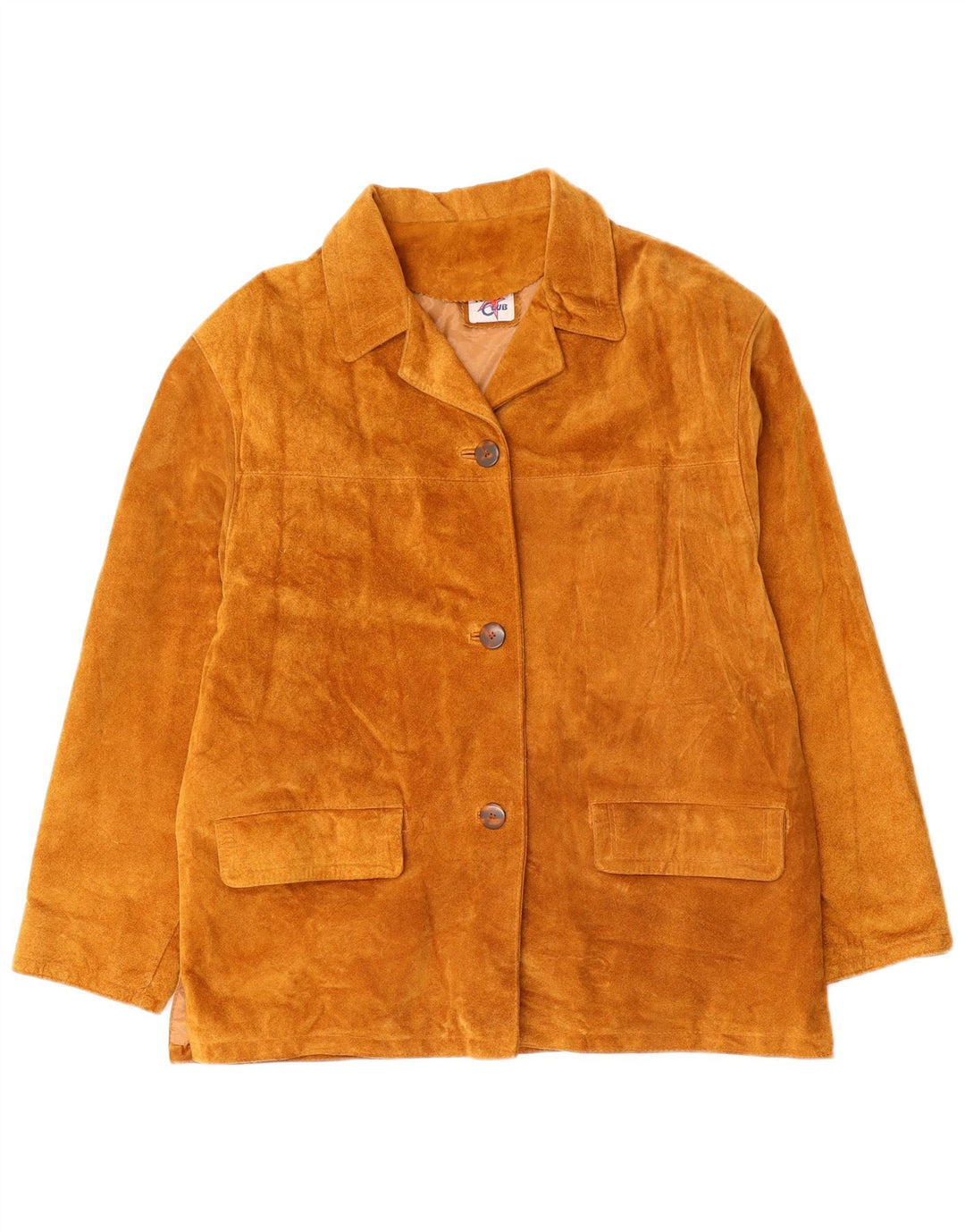 Vintage Womens Suede Jacket UK 16 Large Brown Leather Retro