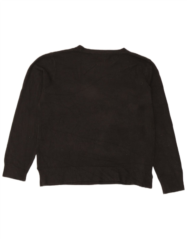 Marks & Spencer Womens Crew Neck Jumper Sweater UK 14 Medium Black Acrylic