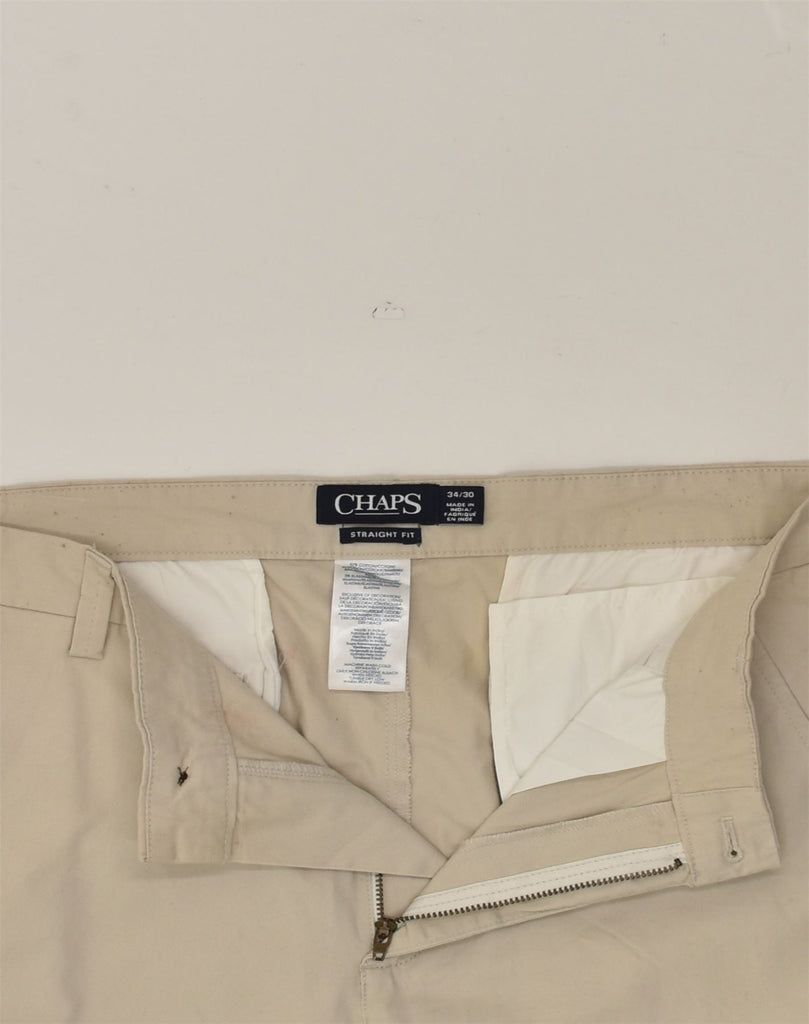 CHAPS Mens Straight Chino Trousers W34 L30  Beige Cotton | Vintage Chaps | Thrift | Second-Hand Chaps | Used Clothing | Messina Hembry 